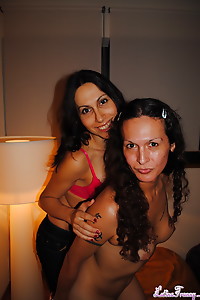 Nikki posing with tgirls in Switzerland