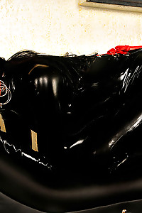 Large Cock out Black Latex