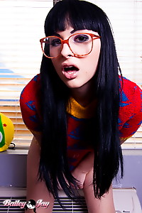 Stunning Bailey Jay posing as a nerdy slut