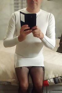 Sissy Roxy Jeje in white dress