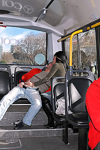 Hardcore tranny sex action on a city bus