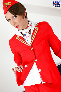 LISA HEART is back and providing a first class service in her air stewardess attire!