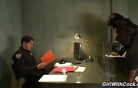 Shemale Feral Cop Office Fuck