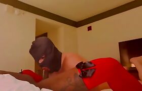 Huge ass black tranny drilling that guy's anus