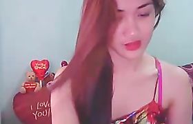 Asian Ladyboy Tranny Jerking Her Cock