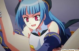 Busty hentai girl hard fucked wetpussy by shemale anime in front of he