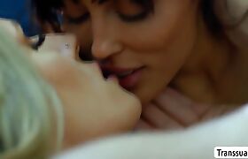 Lovely Tgirl Jade Venus licks and fucks her hot wife