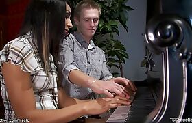 Shemale binds and fucks piano teacher