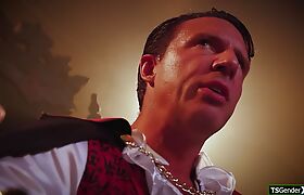 Tgirl vampire Jade Venus sucks and is anal fucked by Dr