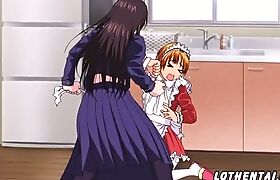 The maid was a futanari and hentai sex