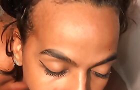 Teen brazil ts takes cum piss in her mouth