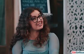 Fucking my tgirl college gf in her cafe