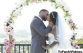 Tranny bride Eva Maxim facefucks and puT girl ass in gu