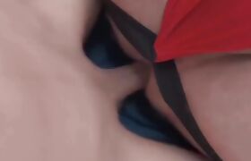 Petite ladyboy impales her slave's butthole