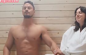 Bigass tgirl slut likes bb fucking and bf in sauna