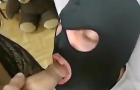 Masked Faggot Suck getting Fucked and get the Cum on Mo