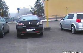 MarcelinaTV masturbating on a parking lot at se