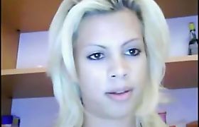 Shapely blonde plays with her ass and jerks her big coc