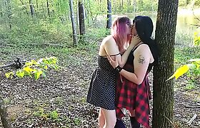 Cute Shemale Couple having Sex Outdoors